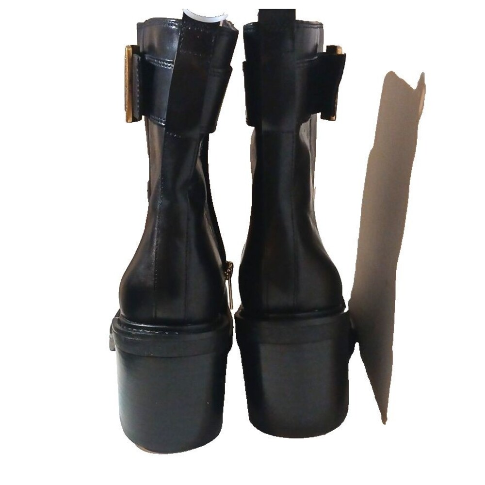 Vince Camuto Bembonie Leather Buckle Side Zip Ankle Boots Black 8.5M $150 MSRP - Picture 11 of 11